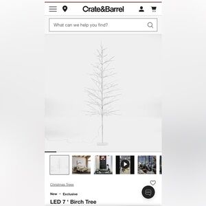 Crate&Barrel 3 feet LED birch Christmas Tree